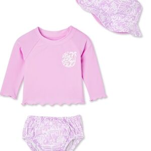 George Baby Girl's Light Pink Rashguard Swim Set